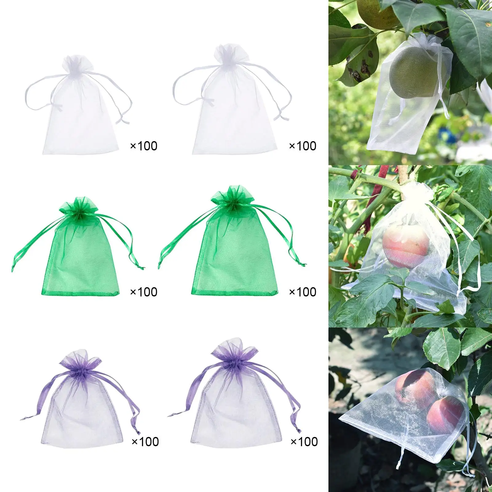 Drawstring Barrier Netting Bag Protective Mesh Fruit Exclusion for Garden Vegetables and Flowers Gardening Accessory