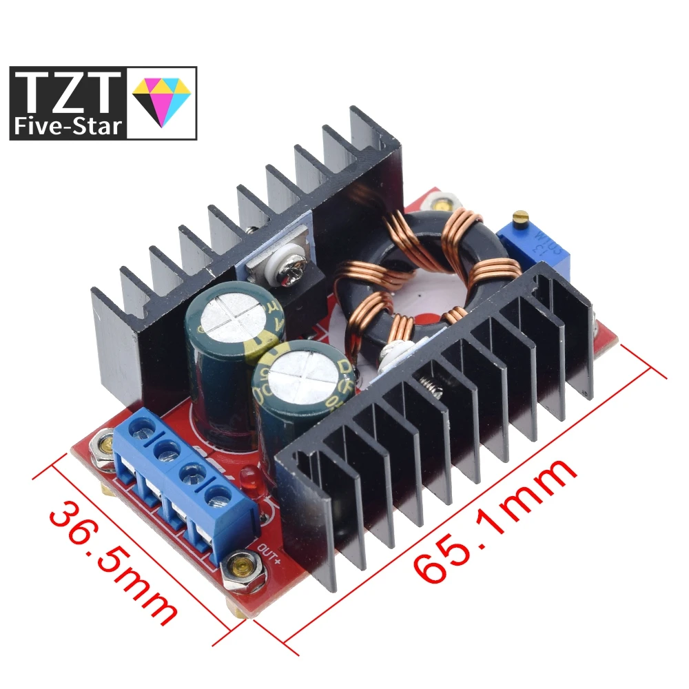 Imagem -02 - Tzt-dc-dc Boost Converter Step up Módulo de Alimentação 1032v a 12-35v 10a Laptop Tensão Charge Board 150w