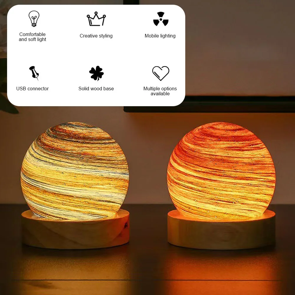 Dekoracja domu piękne planety Ambient Night Light spersonalizowana delikatna lampka nocna do salonu dekoracje domowe