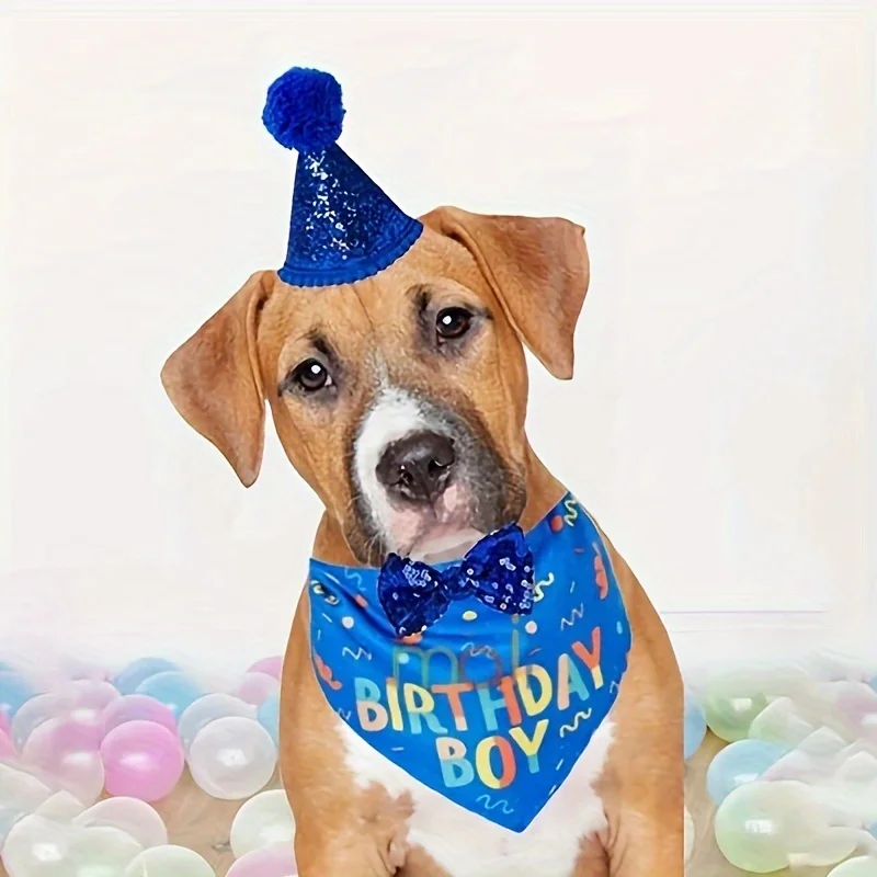 1pc Haustier Geburtstag Dreieck Handtuch, Hund Speichel Handtuch, Hund Schal für Geburtstags feier Dekoration