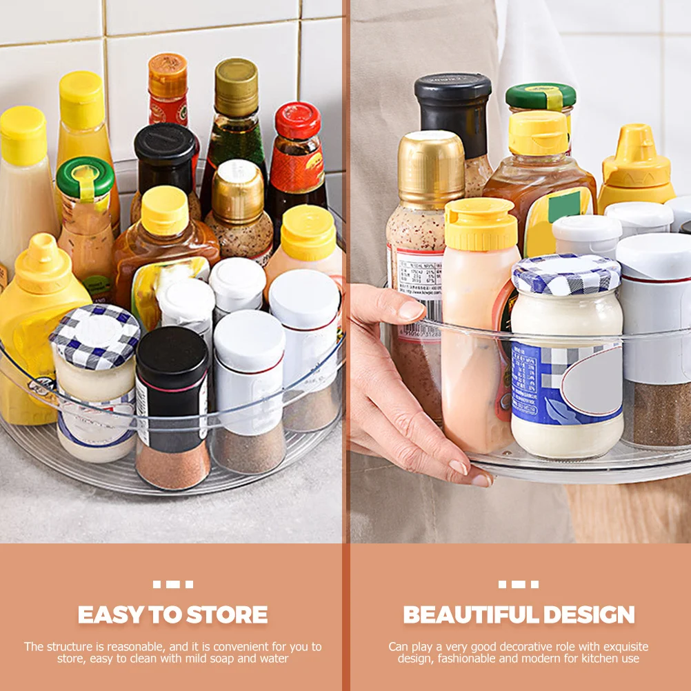 

Rotating Tray Organizer Cabinet Turntable Organizer Exquisite Design Festive Suitable Christmas Party Banquet Decor