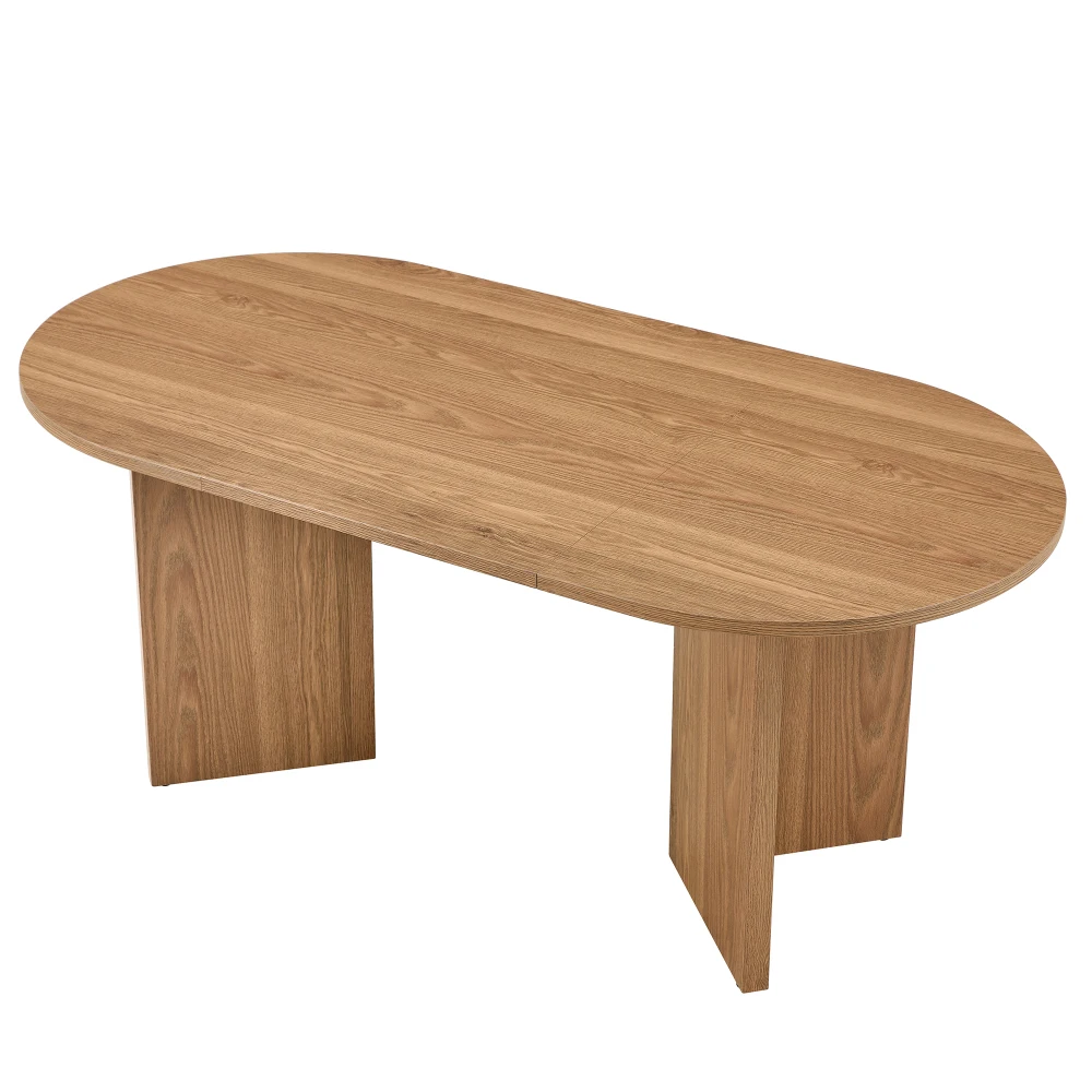 180cm eettafel voor vier tot zes personen, ovale keukentafel, moderne ronde eettafel in landelijke stijl voor de eetkamer