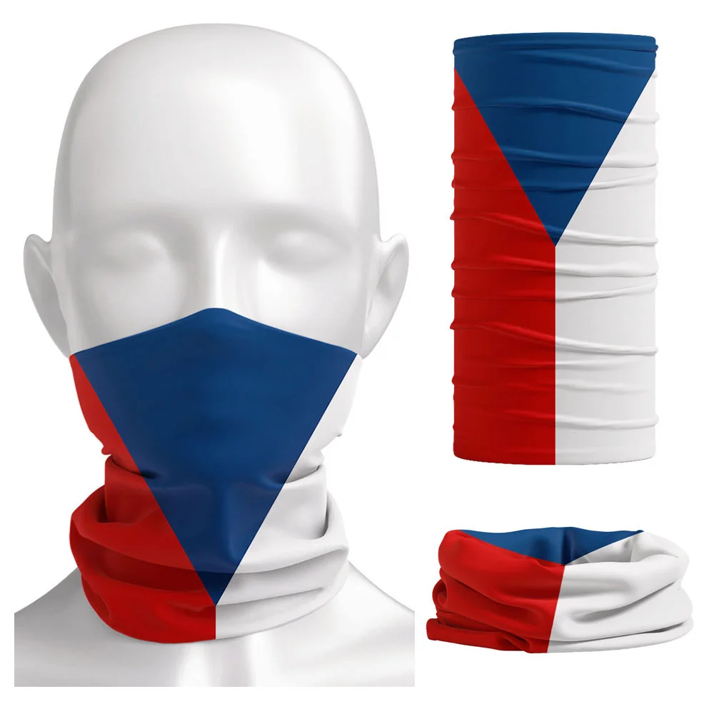 Flag of Czech Republic Face Bandana Men Balaclava Neck Gaiter Headwear Women Riding Cycling Face Cover Mask Tube Seamless Scarf