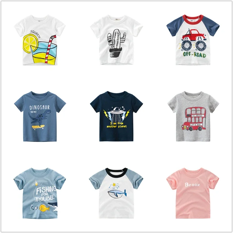 

New Boys Girls T-Shirts Clothing Pure Cotton Kids Summer Tops Casual Printing Cartoon Anime Pattern Fashion High Quality Clothes