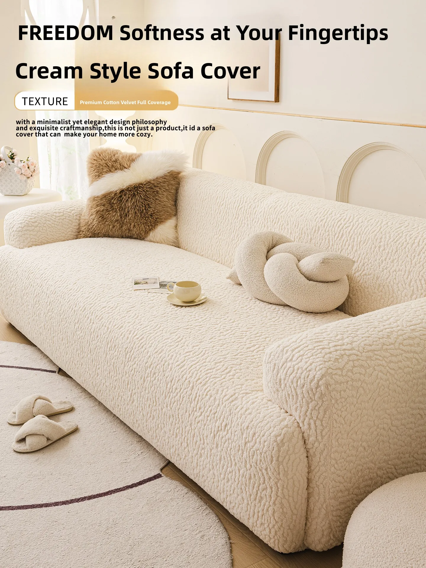 

Thiened Full-Coverage Sofa Cover Autumn Winter New Sle Living Room Combination Sofa Cover Simple Anti-Slip Sofa Protectio...