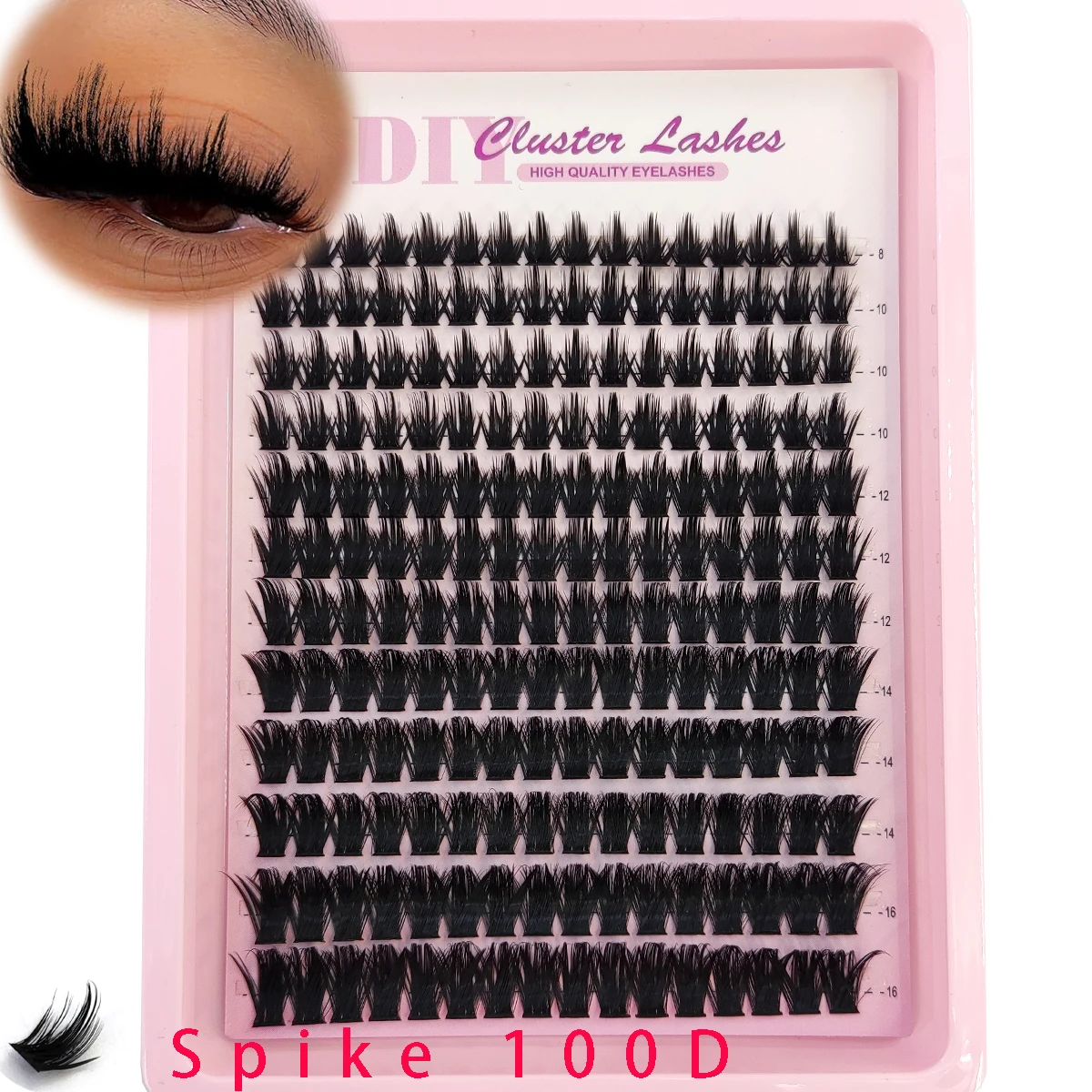 Neue Wimpern-Cluster 100D/80D: Untere Wimpern + Dornen-Cluster, Feen-Manga-Wimpern-Cluster, verlängerte Wimpern-Cluster mit Spikes – Detail 6