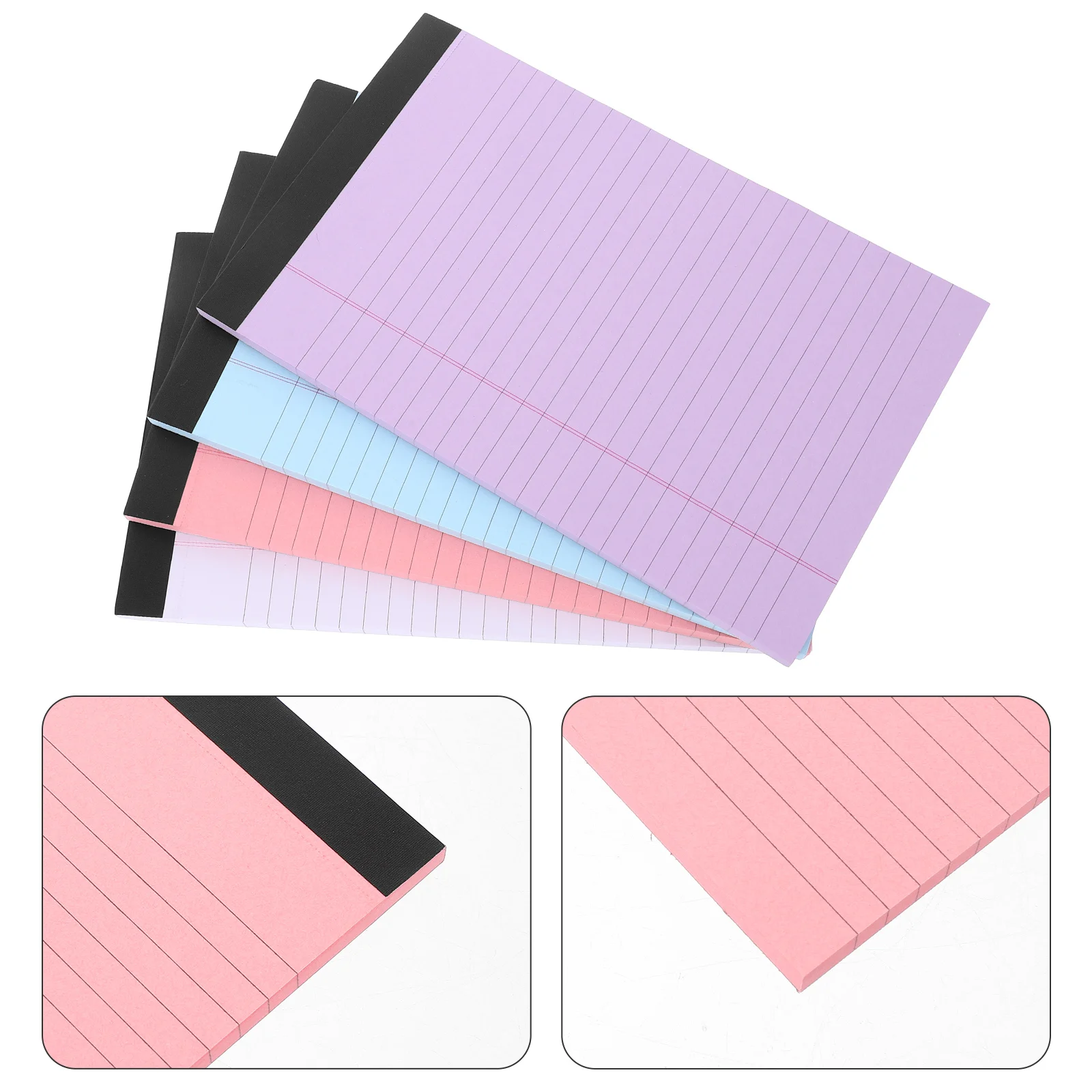 

4 Books Paper Notepad Pocket Legal Pads Detachable Portable Notepads for Work A5 Office Notebook Lined
