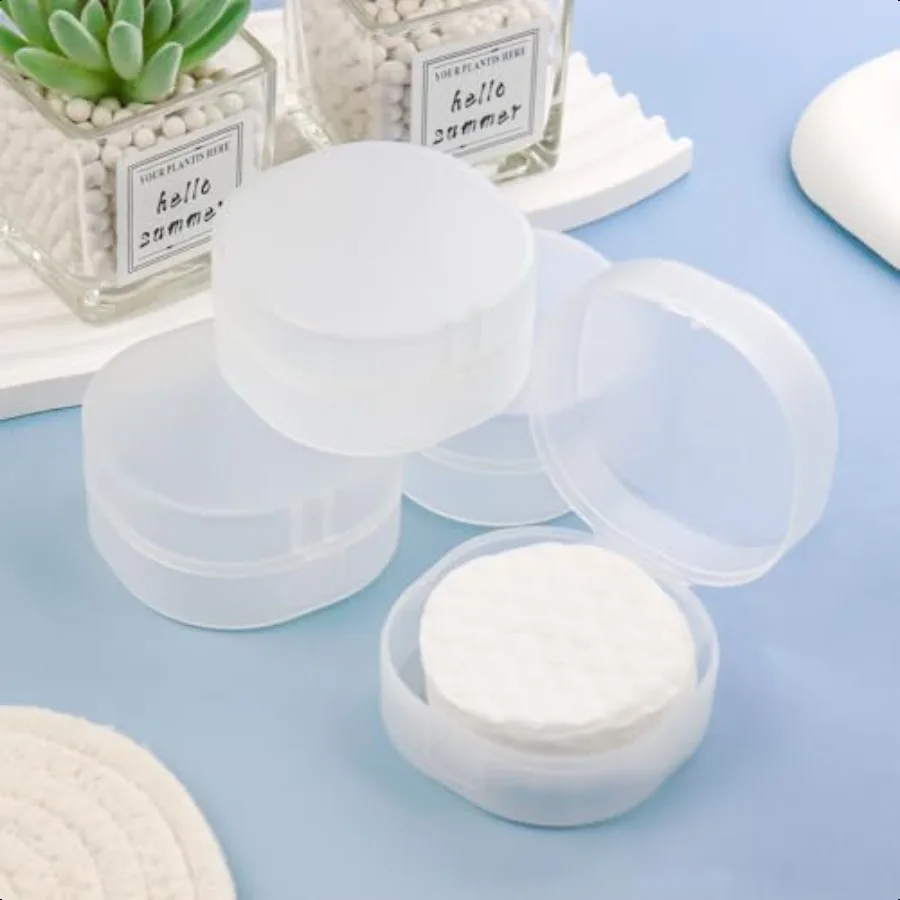 Plastic Katoen Ronde Houder Cosmetische WattenschijfjeHouder Meerdere Kleuren Draagbaar Reizen en Verzegeld Geschikt voor Make-up Remover Bal