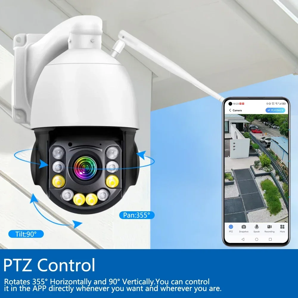 50X زووم بصري CCTV واي فاي مراقبة الفيديو 4K 8MP كاميرا AI الإنسان كشف الأمن في الهواء الطلق PTZ كاميرا IP 60 متر اللون للرؤية الليلية