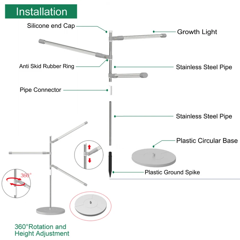 LED Grow Light for Indoor Plants Red Blue 4000K Full Spectrum Plant Growing Lamp with Timmer for Hydroponic Flower Seedling Herb