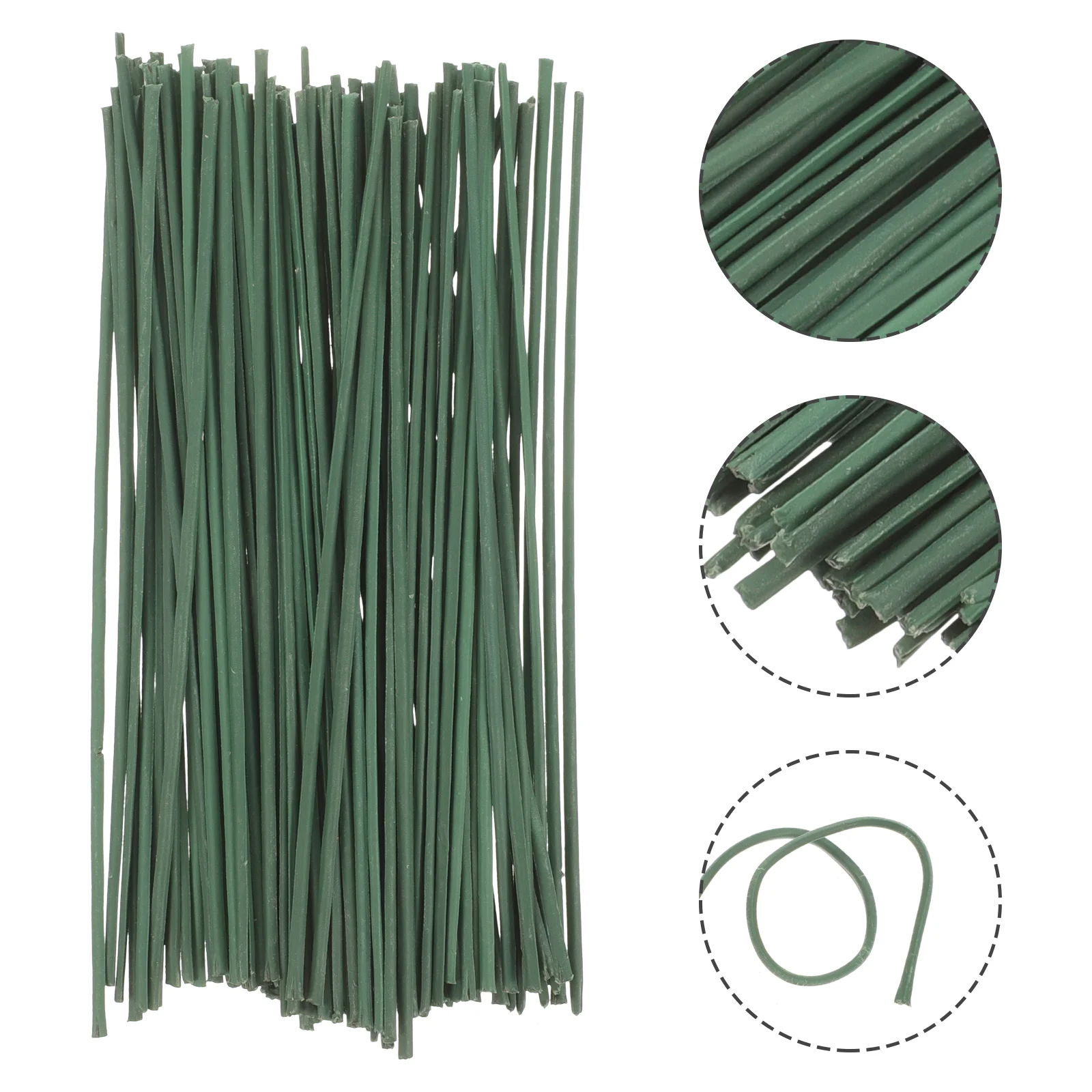 

100 Pcs Green Floral Stem Wires Realistic Artificial Flower Stems Metal Support Craft Material For Wedding Decor Garland