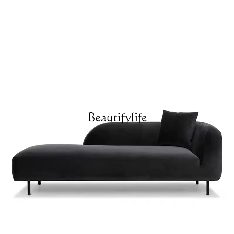 Nordic Modern Small Apartment Velvet Chaise Longue Italian Living Room Balcony Beauty Bed Sofa