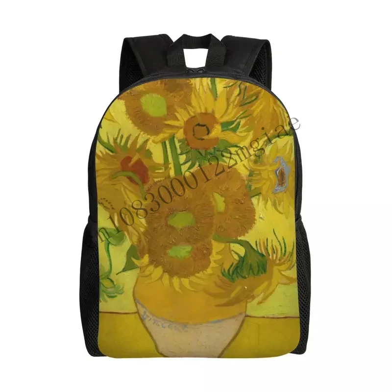 Vase With Twelve Sunflowers Backpacks School College Student Bookbag Fits 15 Inch Laptop Vincent Van Gogh Painting Bags CMM221