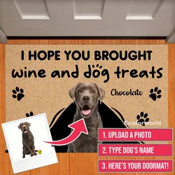 Personalized Dog Cat Doormat Pets Mat Rug Gift Welcome Pet Photo Floor Mats Carpet Any Color Any Logo Home Decor Accessory