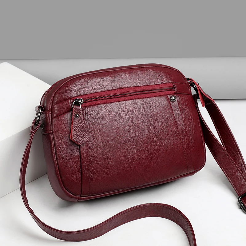 Soft Leather Crossbody Bags For Women 2023 Fashion Small Simple Shoulder Bag Handbag Female Purses Ladies Messenger Bags Sac