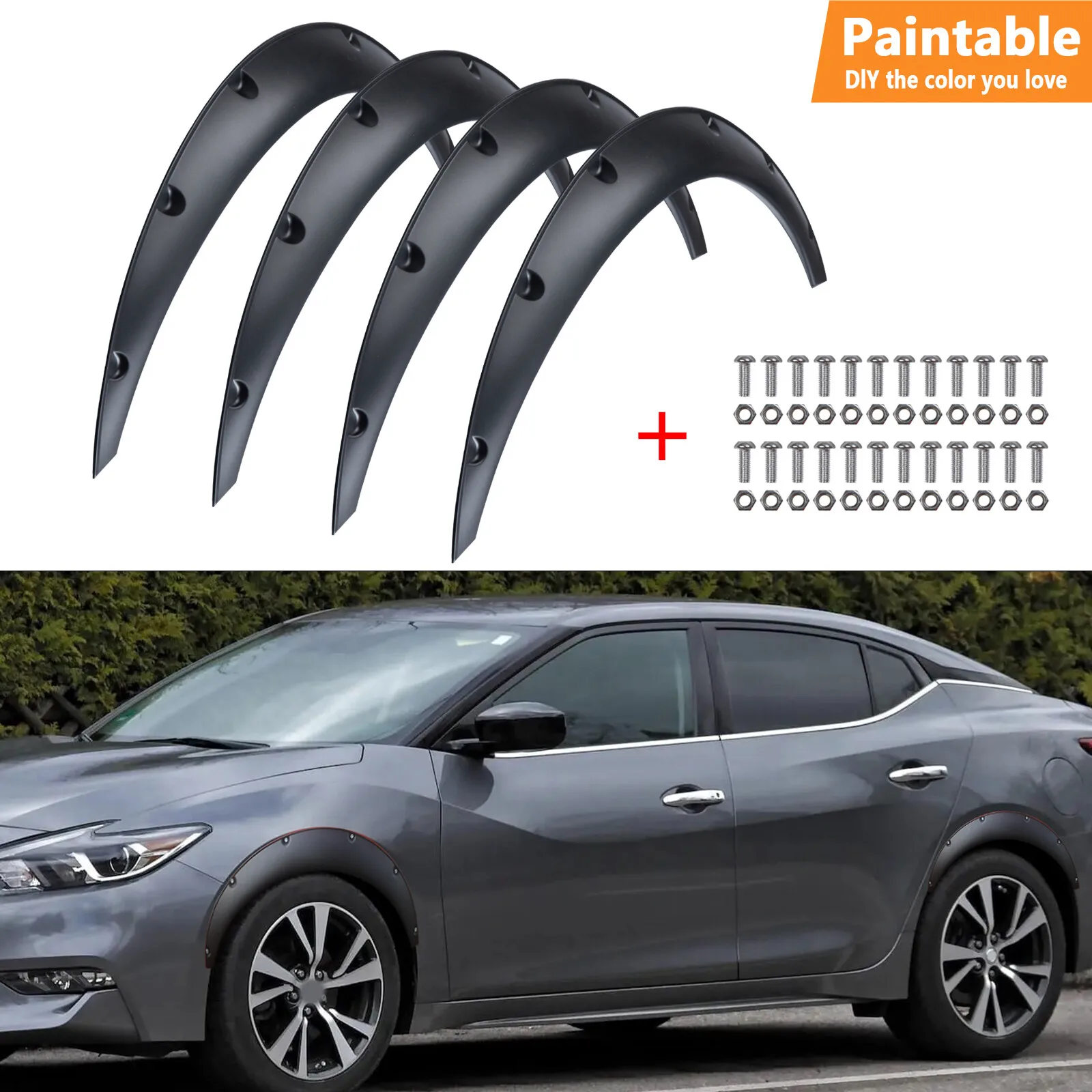 

Flexible Car Fender Flares Extra Wide Body Wheel Arches 4X 89cm Universal