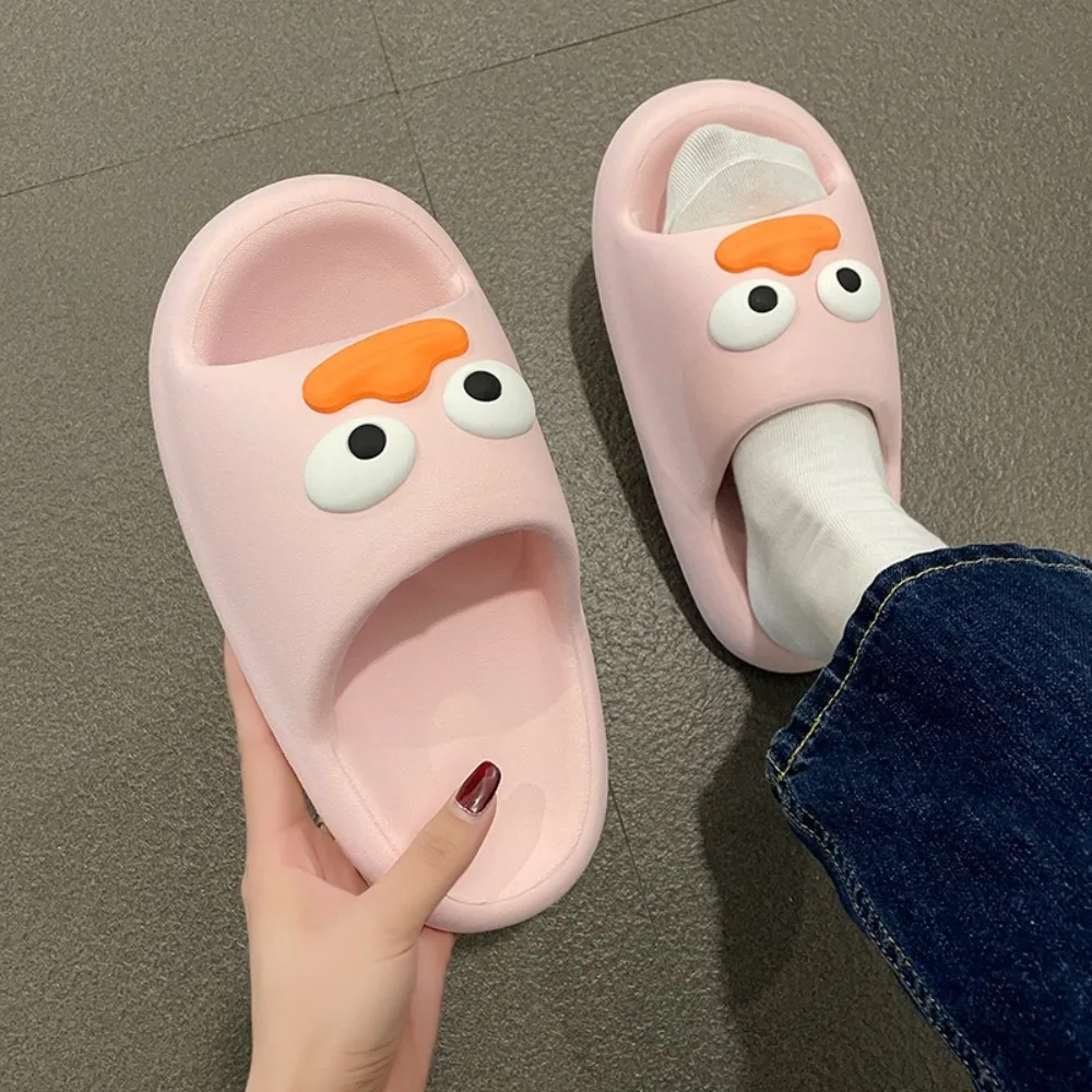 Non-Slip Sausage Mouth Straight Drag Soft Bottom EVA Women Slippers Comfortable 3D Cartoon Duck Couple Slippers