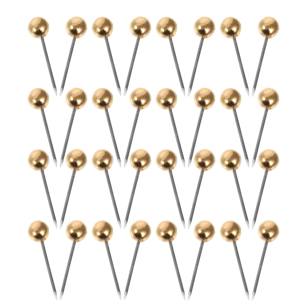 

500pcs Golden Round Plastic Ball Thumbtacks Push Pins for Office Cork Board Maps Fixing DIY Decor