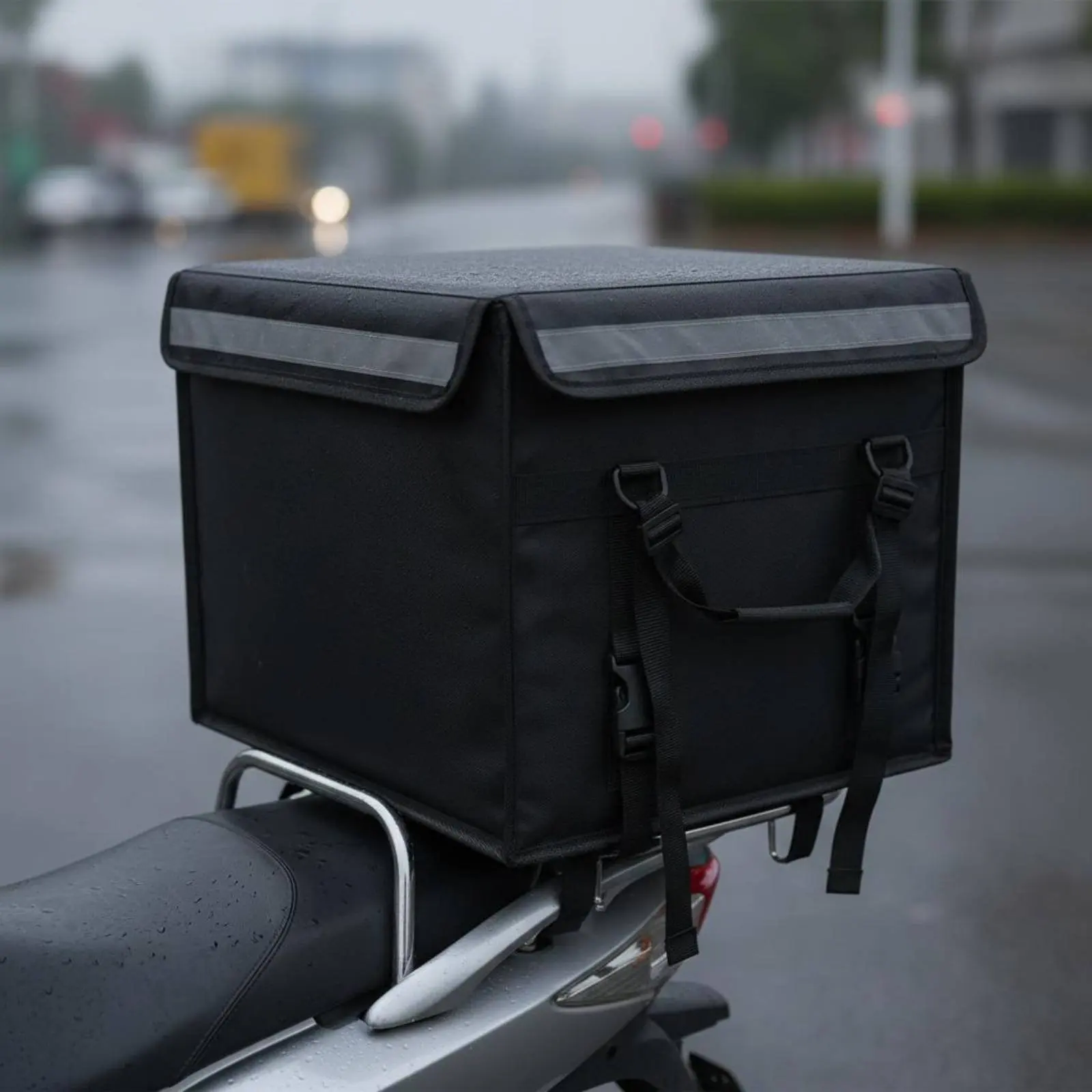 Insulated Food Delivery Box Water Resistant Motorcycle Food Delivery Bag Large Thermal Catering Bag Leakproof for Restaurants