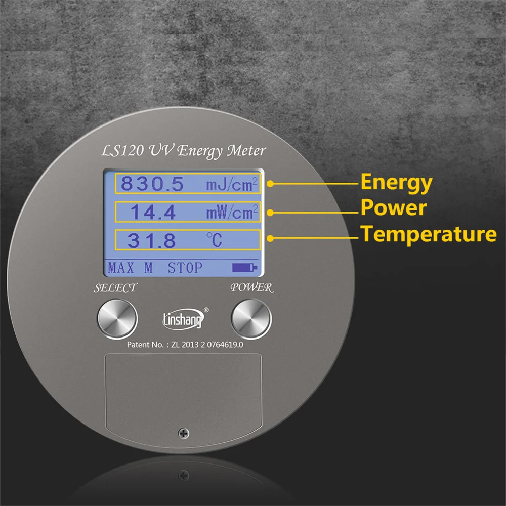 LS120 Display LCD ad alta precisione misuratore di energia UV Tester di temperatura di irraggiamento di densità di energia ultravioletta