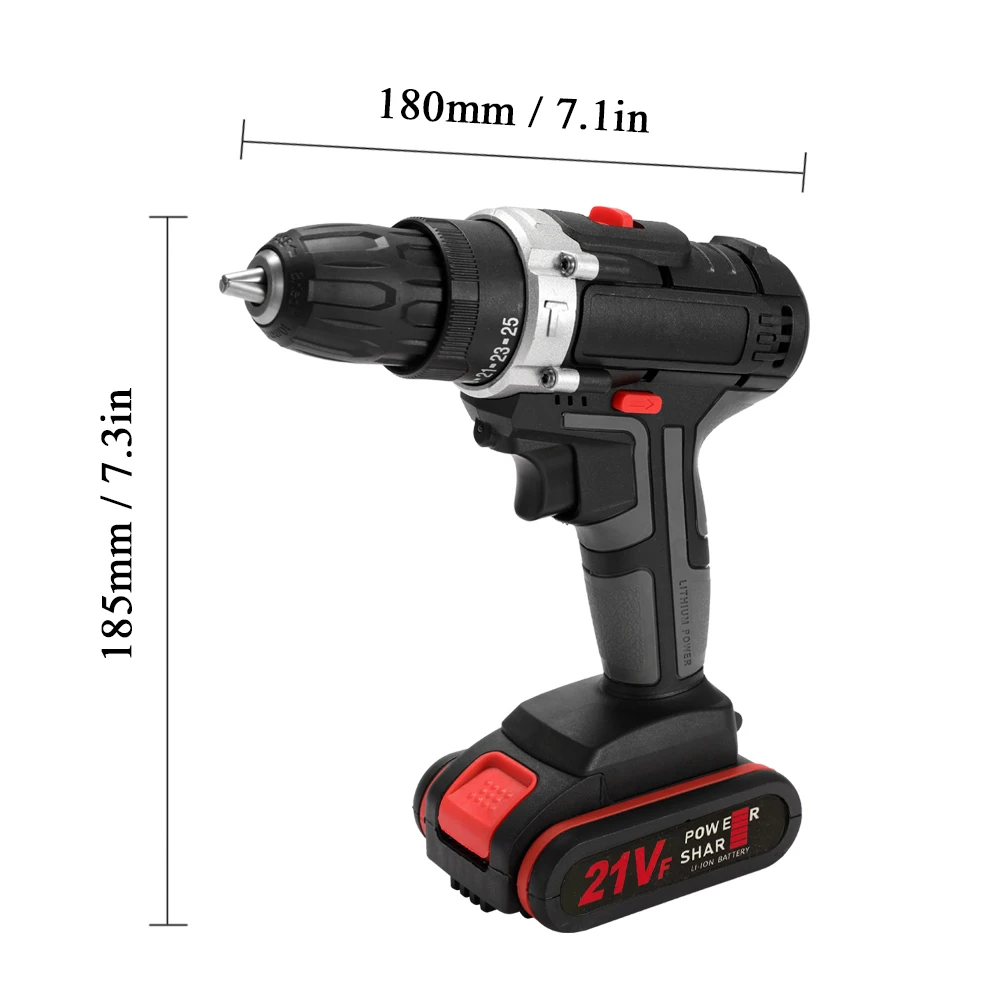 21V Elektro schrauber Schrauben dreher Akku elektrische Schlag bohrmaschine Hochleistungs-Lithium batterie wiederauf ladbare Hand bohrer Home DIY