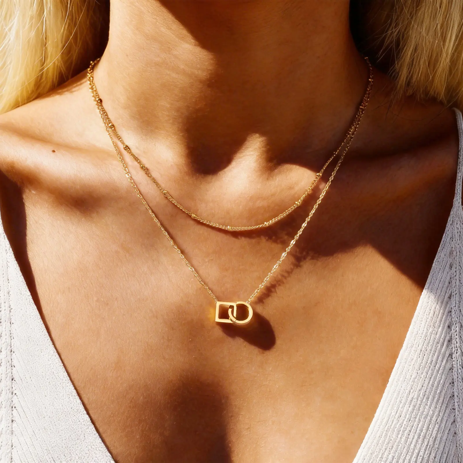

Vnox 2pcs Gold Color Link Chain Necklace Set for Women, Stainless Steel Waterproof Anti-allergy Necklaces, Fashion Jewelry Gifts