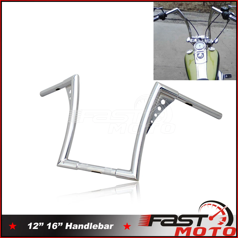 1-1/4 12 inch Rise Handlebar APE Hanger Bar Lever Fat Bars For Harley Touring Dyna Street Fat Bob Road Super Glide Low Rider 883