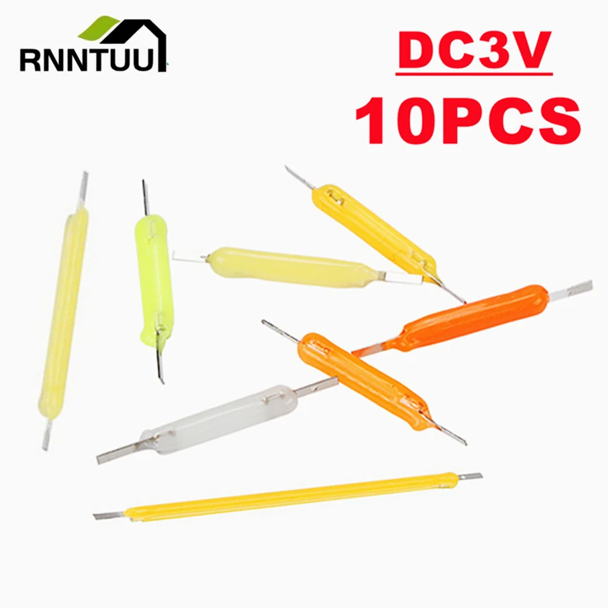 10PCS 3V COB LED Filament Edison Bulb Lamp Parts Incandescent Light Diodes Accessories Multicolour Holiday Lighting Decoration