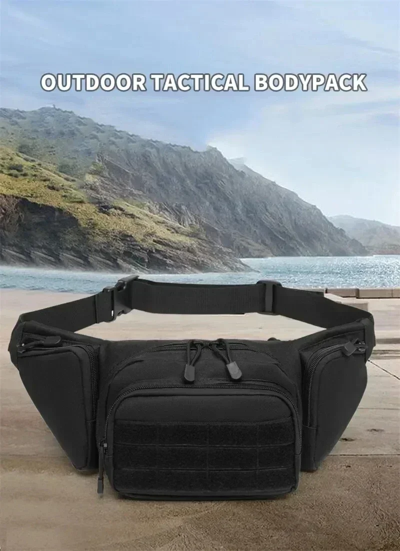 Männer Nylon Schulter Wandern Handy Tasche Taktische Multi-funktion Taille Pack Fanny Packs Sport High-kapazität Taille Tasche – Detail 3