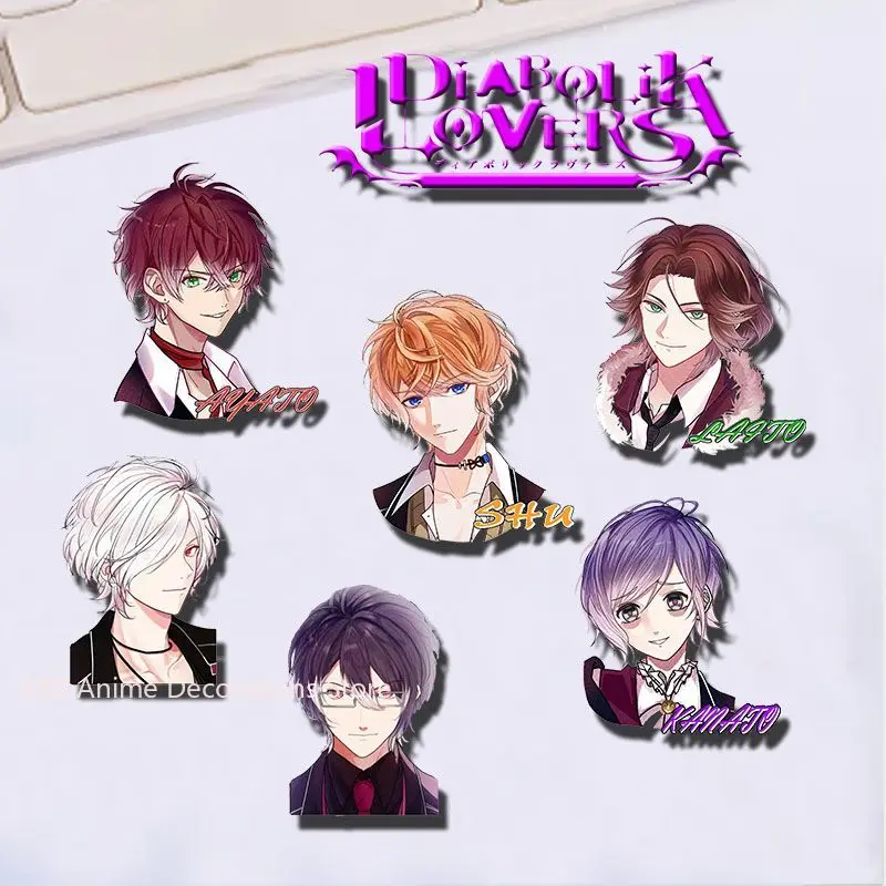 

6PCS Diabolik Lovers Sakamaki Ayato Badges Anime Cute Brooches Lapel Pin DIY Backpack Hat Clothes Accessories Collectible Gifts