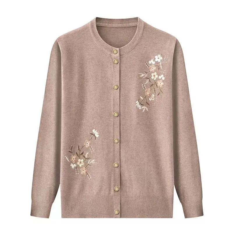 

Women Cardigan Long Sleeves Knitted Sweater Embroidery Sweater Korean Single-breasted Spring Autumn Coat Plus Size Cardigans