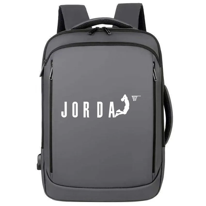 Mochila clásica de viaje para hombre, resistente al agua, para ordenador portátil, deportiva, escolar, JORDA, con letras estampadas, de nailon