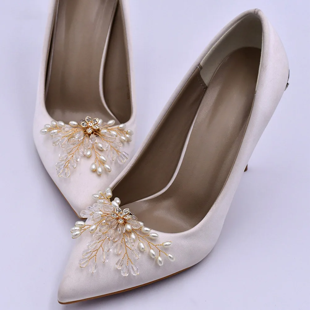 

1Pair Pearl Shoe Buckles Wedding Shoes Accessories Delicate Elegant Clips Bridal Decoration High Heel Shoe Clips Fashionable