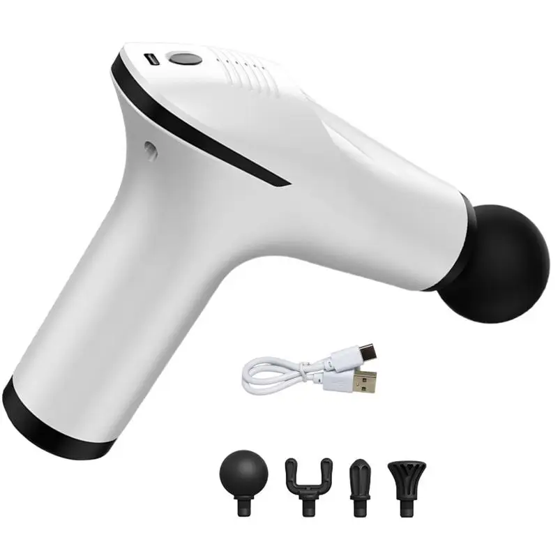 Massager For Muscle Deep Tissue Massaging Tool Fascial Device Electric Sport Massager With 4 Attachments Super Quiet Percussion