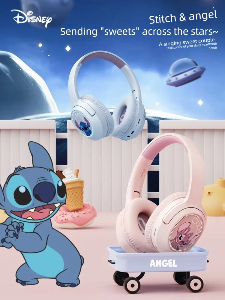 Disney DS-20 Foldable Wireless Bluetooth Headphones HIFI Stereo Bass Earphones for Music Gaming Kids & Girls Smartphone Audio