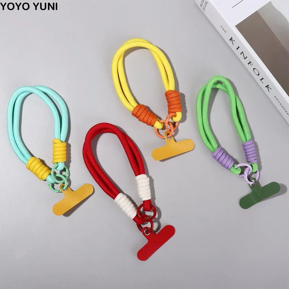 

Woven Candy Colors Phone Chain Candy Colors Dacron Cellphone Anti-Lost Lanyard 18.5cm Iridescence Mobile Phone Wrist Rope