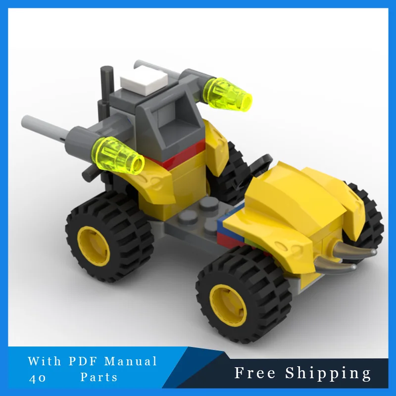 40 Parts Car Modular Compact And Cool Combat Car Model Building Block Bricks Children's DIY Assembly Toy Birthday Christmas Gift