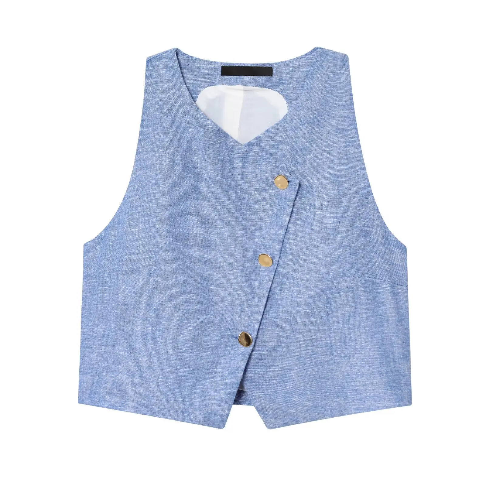 Zweireihige Weste für Damen mit Gürtel und weitem Bein, Hosen-Set, Herbstmode, europäischer Stil, Outfit L52462/3F, Exportqualität