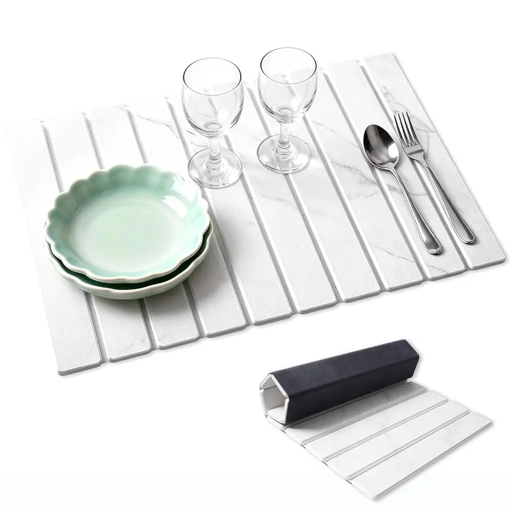 

Free ShippingFree ShippingStone Dish Drying Mat for Kitchen Counter, 24''×16'' Quick Dry Stone Dish Matt Collapsible Water Absor
