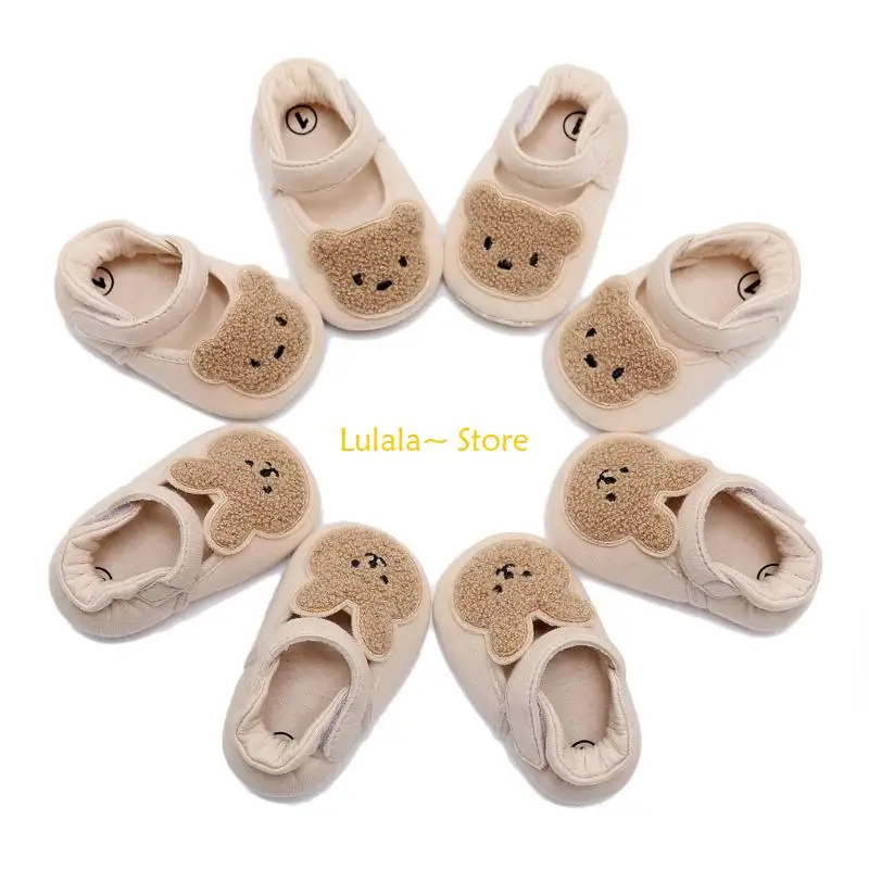 

Y4QA Soft Soles Shoe Infant First Walker Indoor Shoes Prewalker Child Warm Flat Shoes