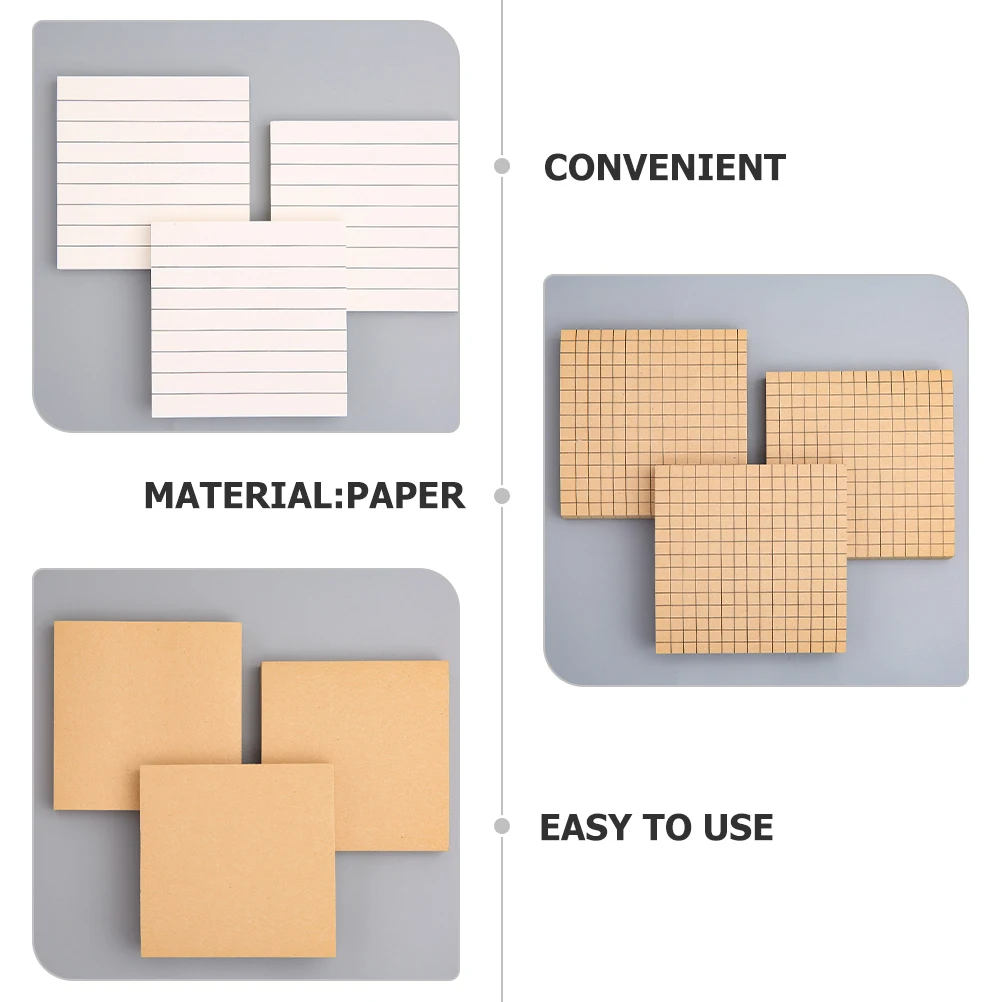 

6Pcs Sticky Memo Pads Tearable Portable Note Reminder Pads for Office Home School Use Smooth Writing Adhesive Notes