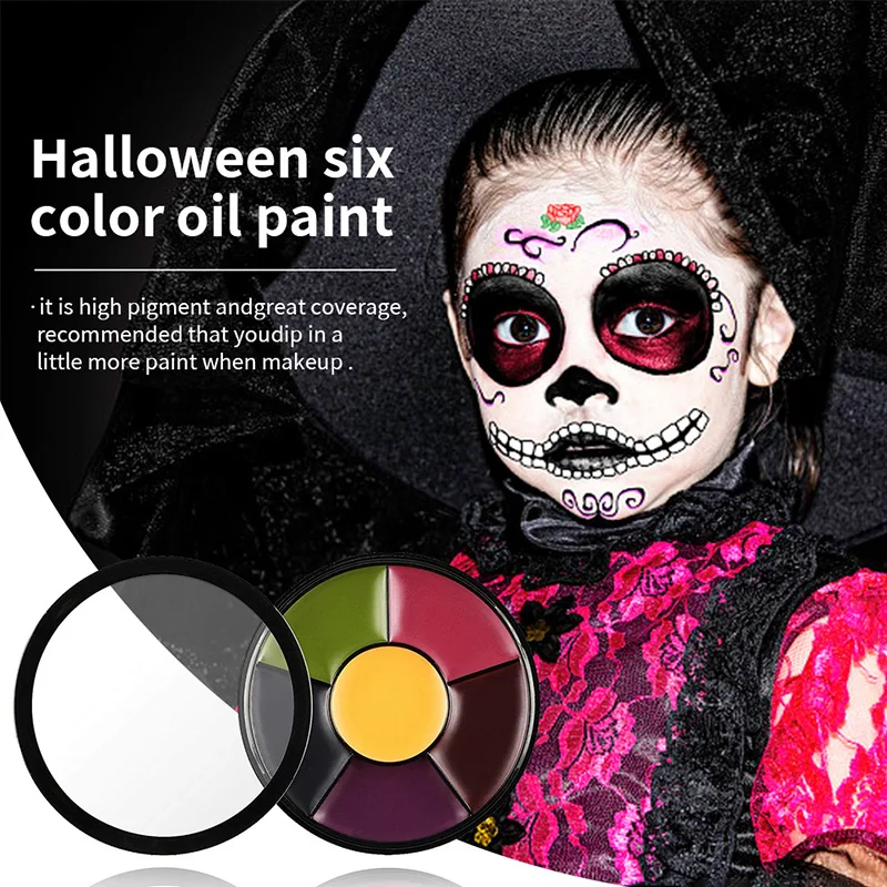 6 Colors Face Body Painting Oil Safe Kids Flash Tattoo Painting Art Halloween Party Makeup Fancy Dress Beauty Palette Non Toxic