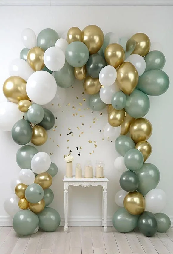 Mehofond Photography Background Pink Gold Balloon White Wall Kids Birthday Party Cake Smash Portrait Decor Backdrop Photo Studio