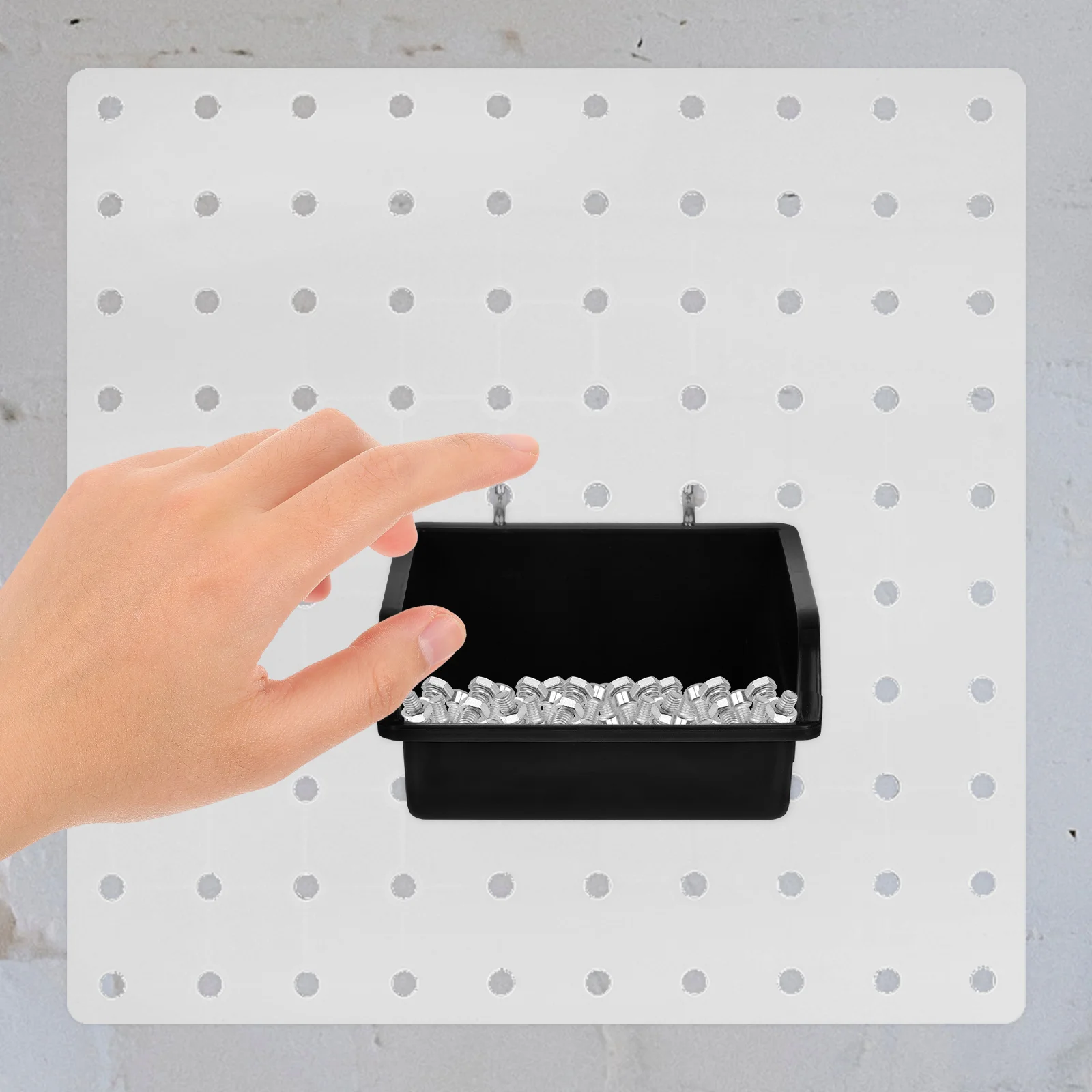 

6 Sets Parts Storage Box Peg Board Bins Garage Pegboard Tool Organizer Iron for