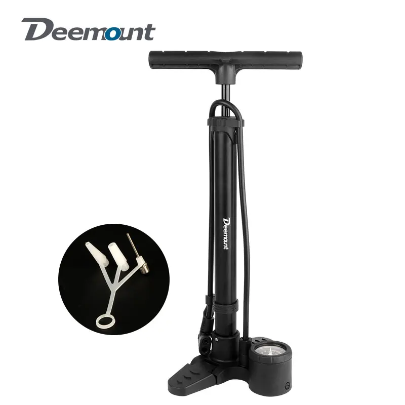 Floor Pump 230Psi High Pressure Inflator 68cm EPDM Hose Presta Schrader Adaptor 45mm Gauge Alum. Barrel T-Handle Foldable Pedals