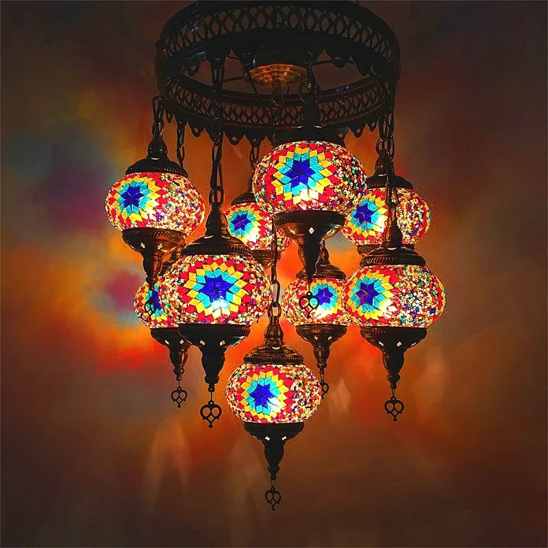 South East Asia Chandelier Man Coffee Vintage Exotic Restaurant Cafe Hotel Inn Bohemian Turkey Chandelier
