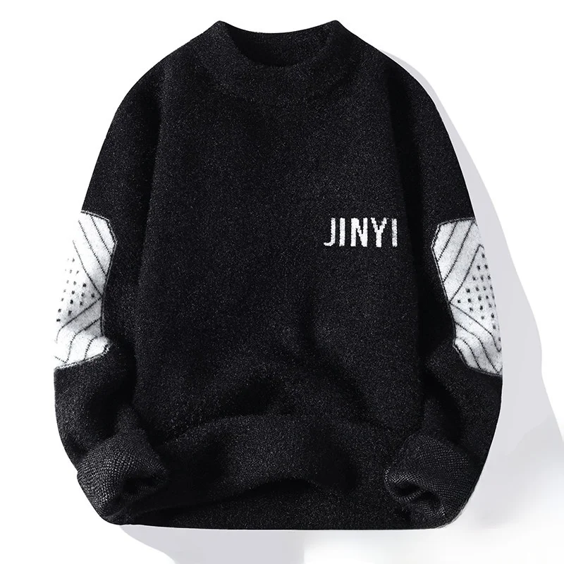 

Men's Knitted Sweater Large Size Faion Urban Sle Long Sve f High Collar Comfortable Fit Casual Simple Design