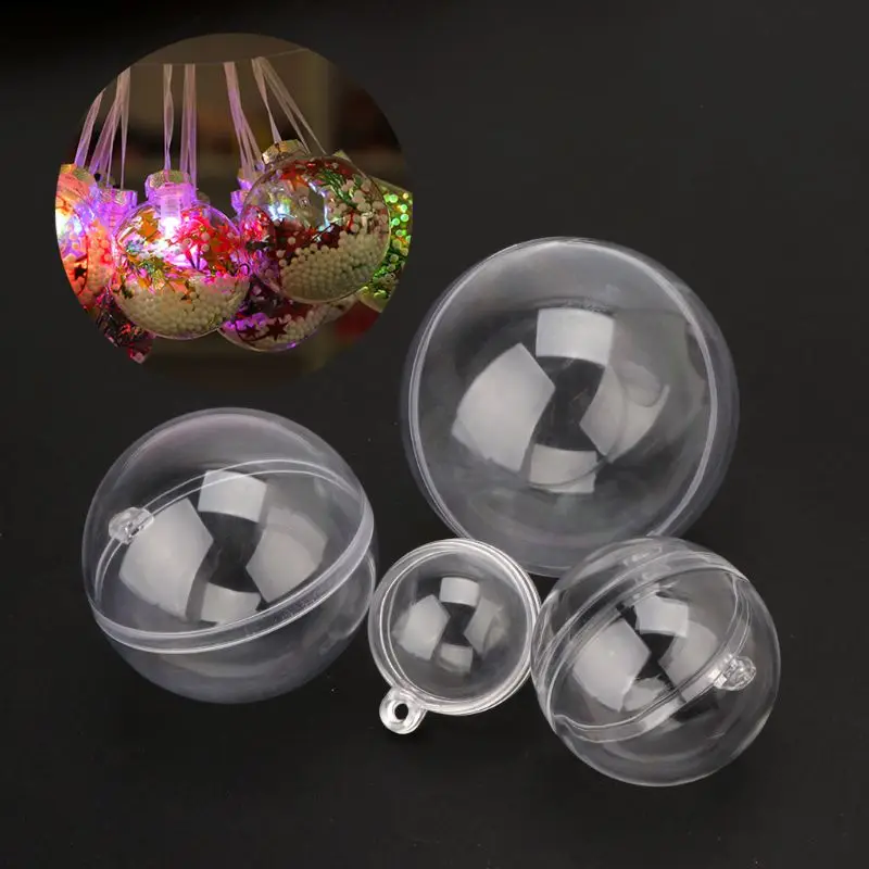 1/5Pcs DIY Clear 30/50/60mm Round Shape Plastic Bath Bomb Mould Acrylic Mold DIY Bathing Tool Christmas Fillable Ball Ornament