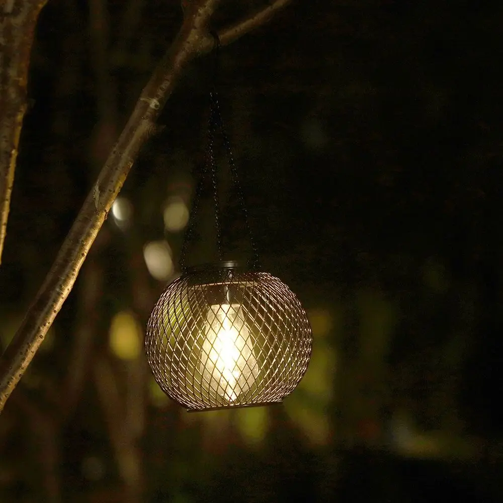 Práctica linterna Solar impermeable, luces Retro más brillantes, luces inalámbricas para exteriores, luz de Camping recargable de hierro, decoración de fiesta