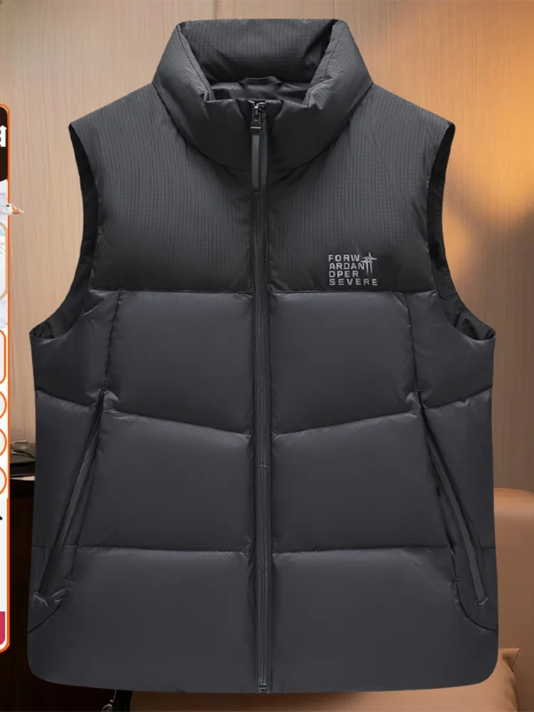 

TUCANO 2025 Winter Men's Thiened down Vest Warm Stand Collar Patchwork Color oulder Pad Jaet Faion Urban Sle